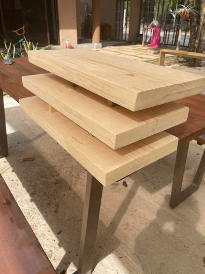 Set de Repisas Flotantes Gruesas de Madera Sólida (3 Piezas) – Color Personalizable