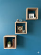 Juego de 3 Repisas Flotantes tipo Cubo en Madera y MDF Chapeado – Organizador de Pared Moderno